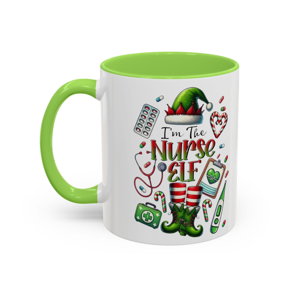 Nurse Elf Coffee Mug — Christmas Medical Holiday Gift (11oz & 15oz) Medical Christmas Mug