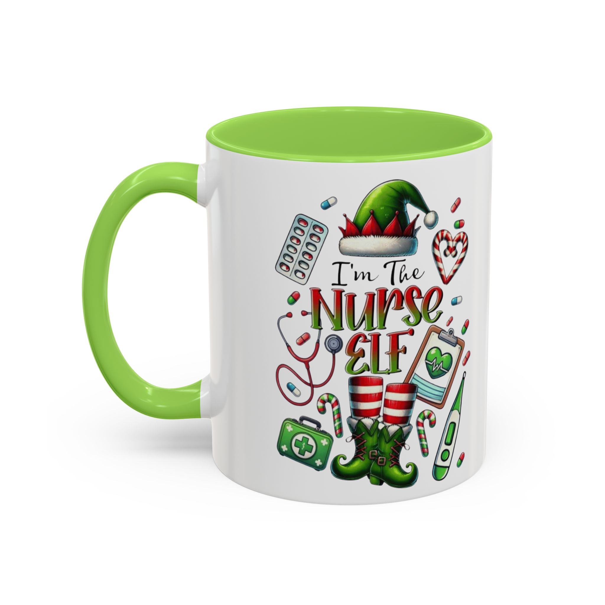Nurse Elf Coffee Mug — Christmas Medical Holiday Gift (11oz & 15oz) Medical Christmas Mug