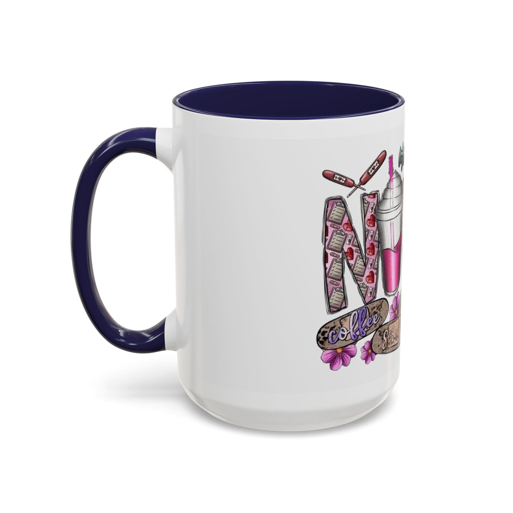 Nurse Love Coffee Mug  Cute Floral Medical Stethoscope & Syringe Design (11/15oz) Medical Christmas Mug