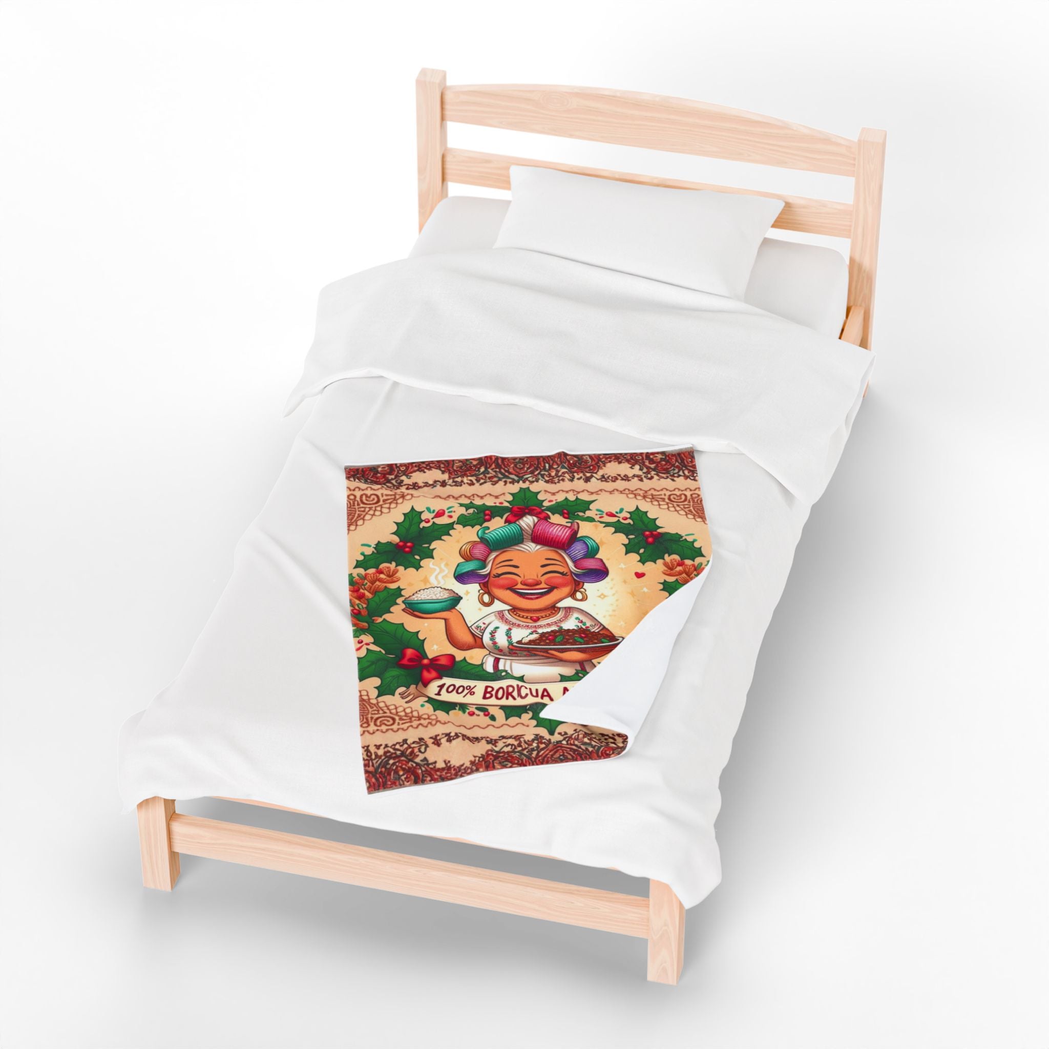 Loving blanket made just for GrandmaVelveteen Plush Blanket  100% Boricua Holiday Kitchen Mama Design