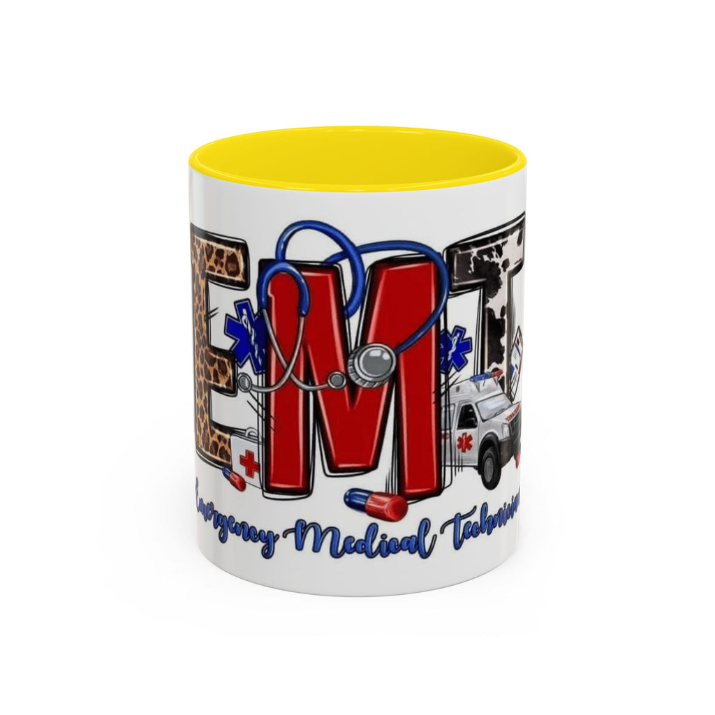 EMT Coffee Mug — Emergency Medical Technician Ambulance Stethoscope Design (11/15oz) Medical Christmas Mug
