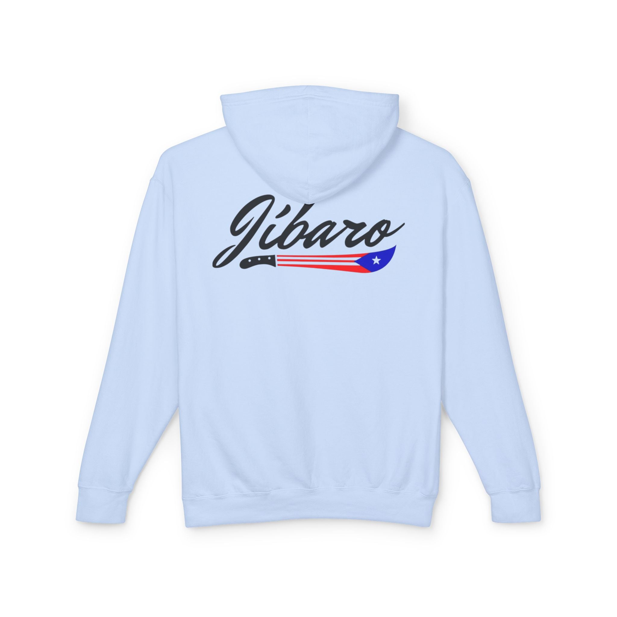 Puerto Rico Heart Flag Hoodie  "Jíbaro" Back Graphic