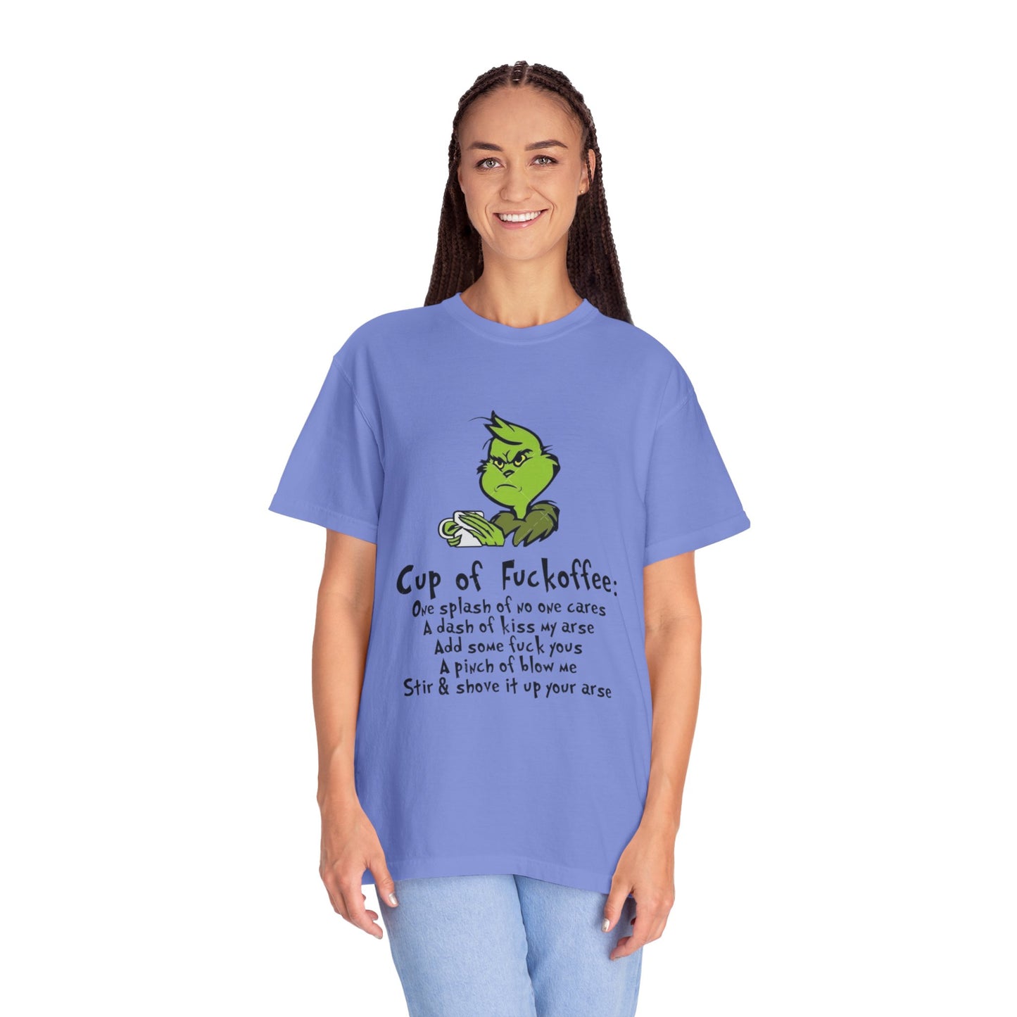 Holiday Graphic Tees  Cozy Festive Wear Funny Grinch-Inspired Unisex T-Shirt Cup of Fuckoffee