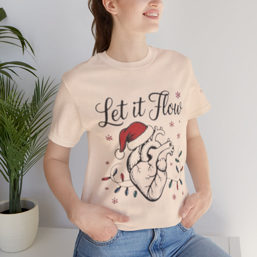 Let It Flow Heart Tee  Christmas Anatomical Heart Shirt