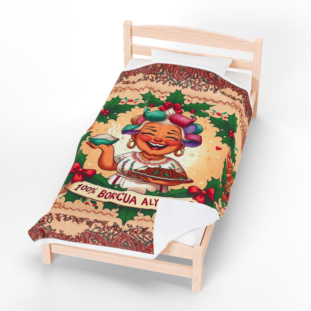 Loving blanket made just for GrandmaVelveteen Plush Blanket  100% Boricua Holiday Kitchen Mama Design