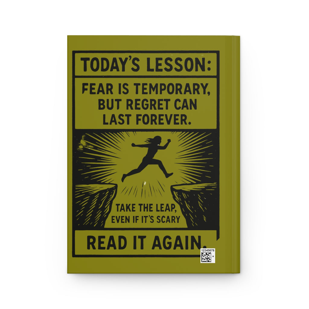 Hardcover Journal — Motivational 'Today's Lesson: Fear is Temporary, Regret Can Last Forever'