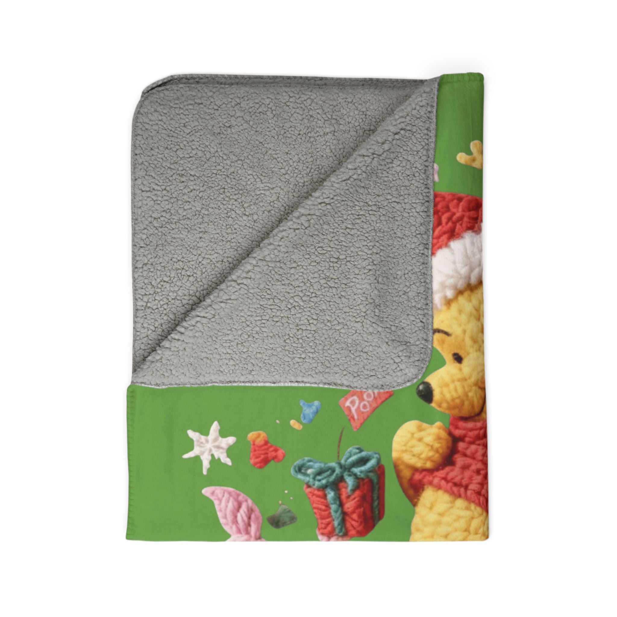 Winnie the Pooh Merry Christmas Fleece Sherpa Blanket Santa’s Little Snuggle Blanket