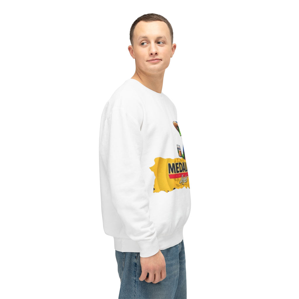 Medalla Light Puerto Rico Sweatshirt Coqui Boricua flag  Beer Pack Graphic Puerto Rico Navidades