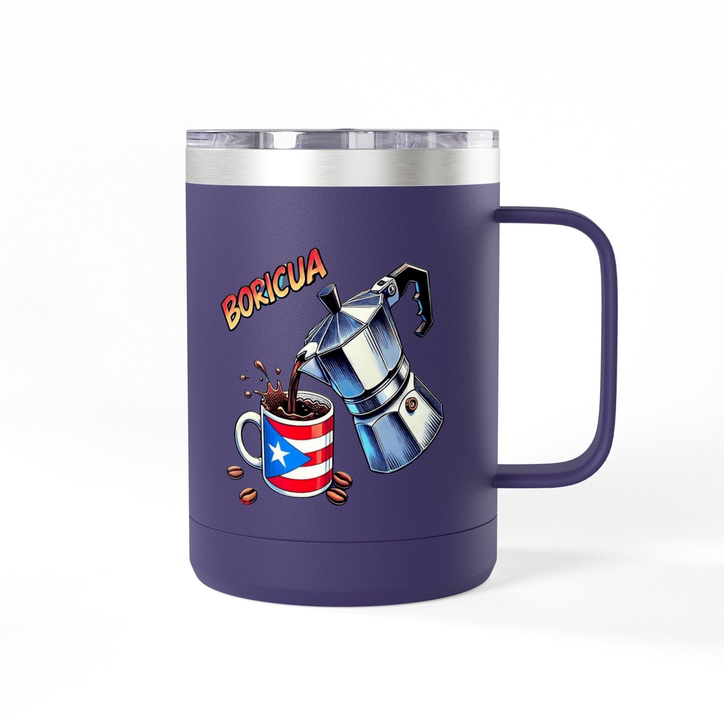 Puerto Rican Coffee Mug Tumbler, 15oz | Great Gift for Coffee Lovers, Unique Kitchen Decor, Perfect for Birthdays & Holidays