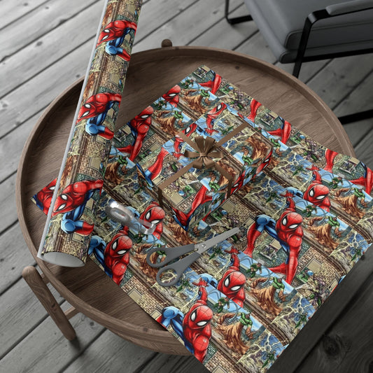 Superhero Pattern Gift Wrap Paper Super Heroe Comic Panel Design