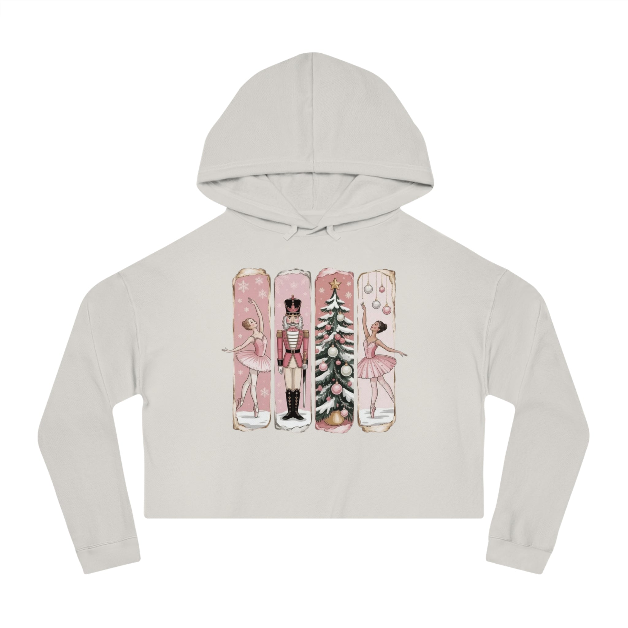Nutcracker Ballerina Cropped Hoodie  Holiday Dance Sweater Cartoon Christmas T-shirts and Sweaters