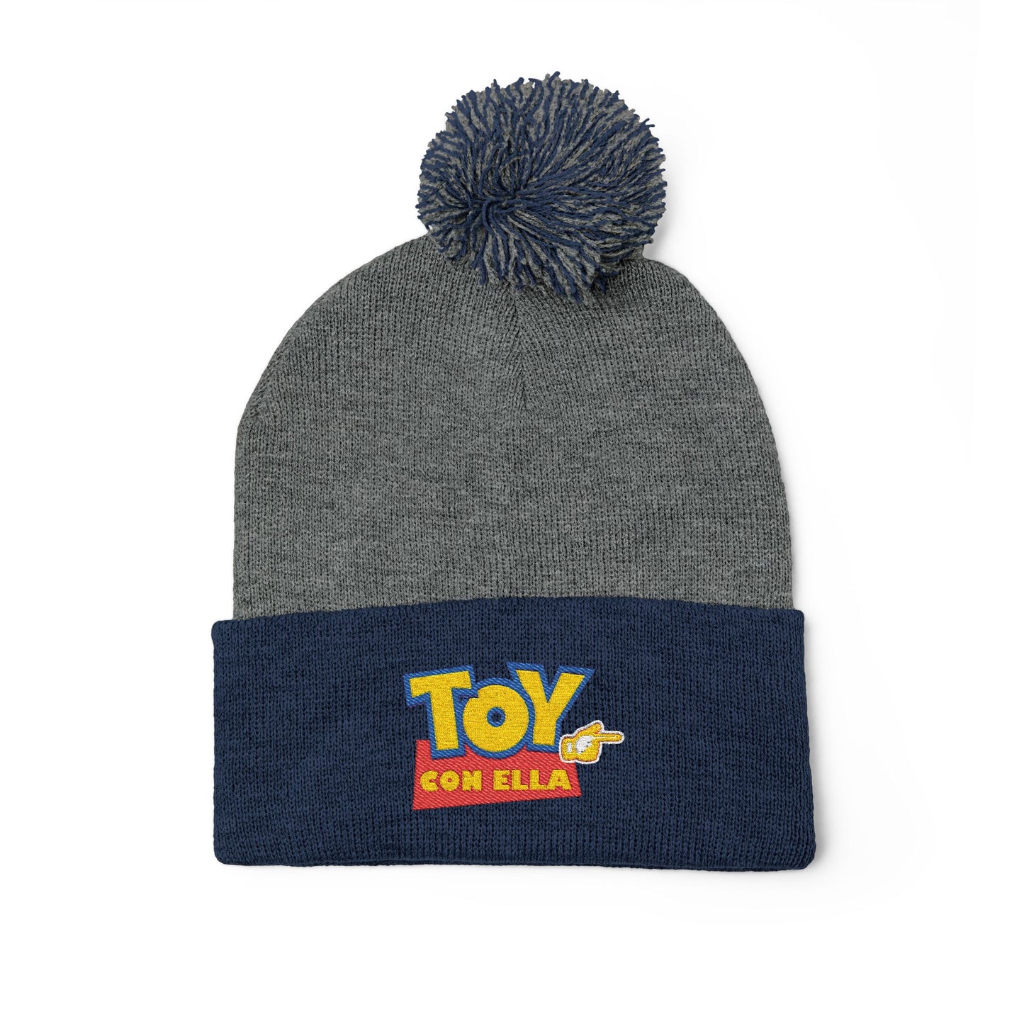 Toy Story Embroidered Pom-Pom Knit Cap Humor Cuffed Beanie – Warm, Soft & Sassy Winter Hat