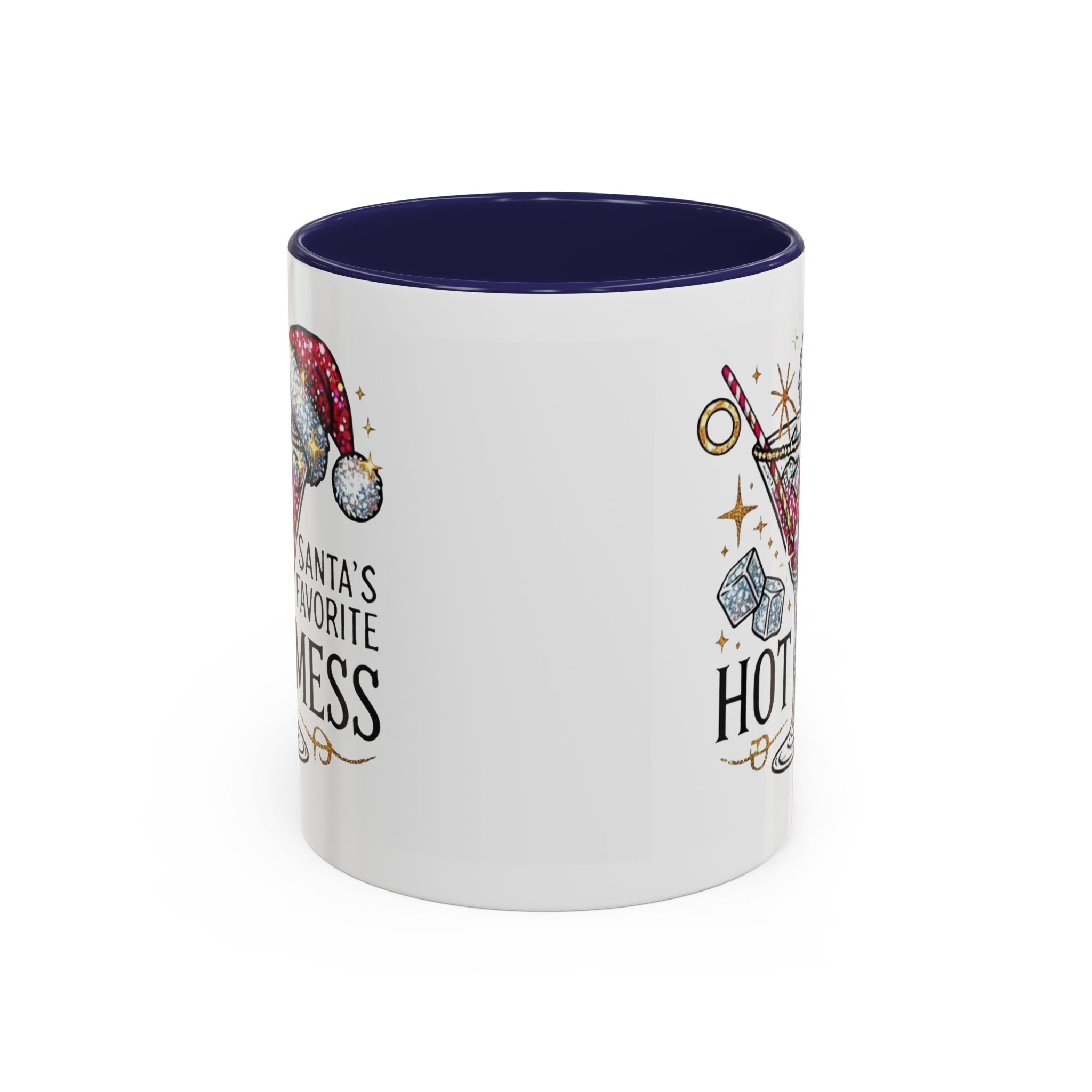 Accent Coffee Mug - "Santa's Favorite Hot Mess" Holiday Cocktail Mug (11/15 oz)