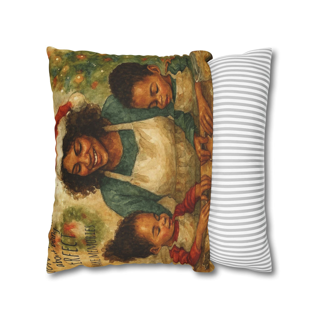 Holiday Baking Family Pillowcase — Square Decorative Throw Pillow