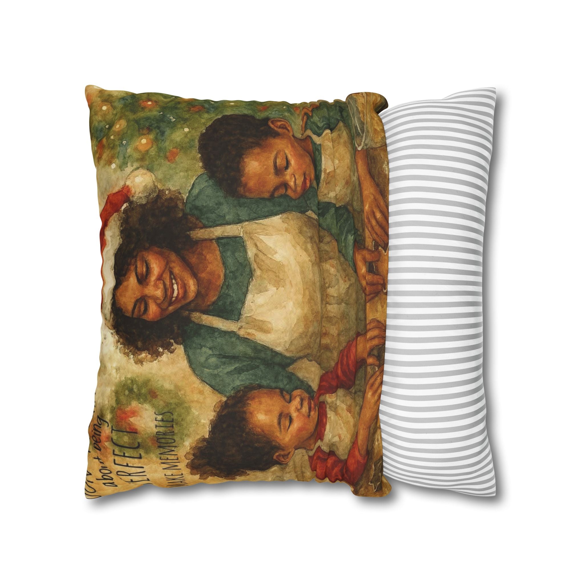 Holiday Baking Family Pillowcase — Square Decorative Throw Pillow