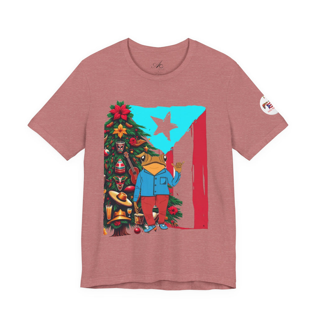 Puerto Rico Holiday T-Shirt  Coquí by Christmas Tree Graphic Puerto Rico’s Navidades