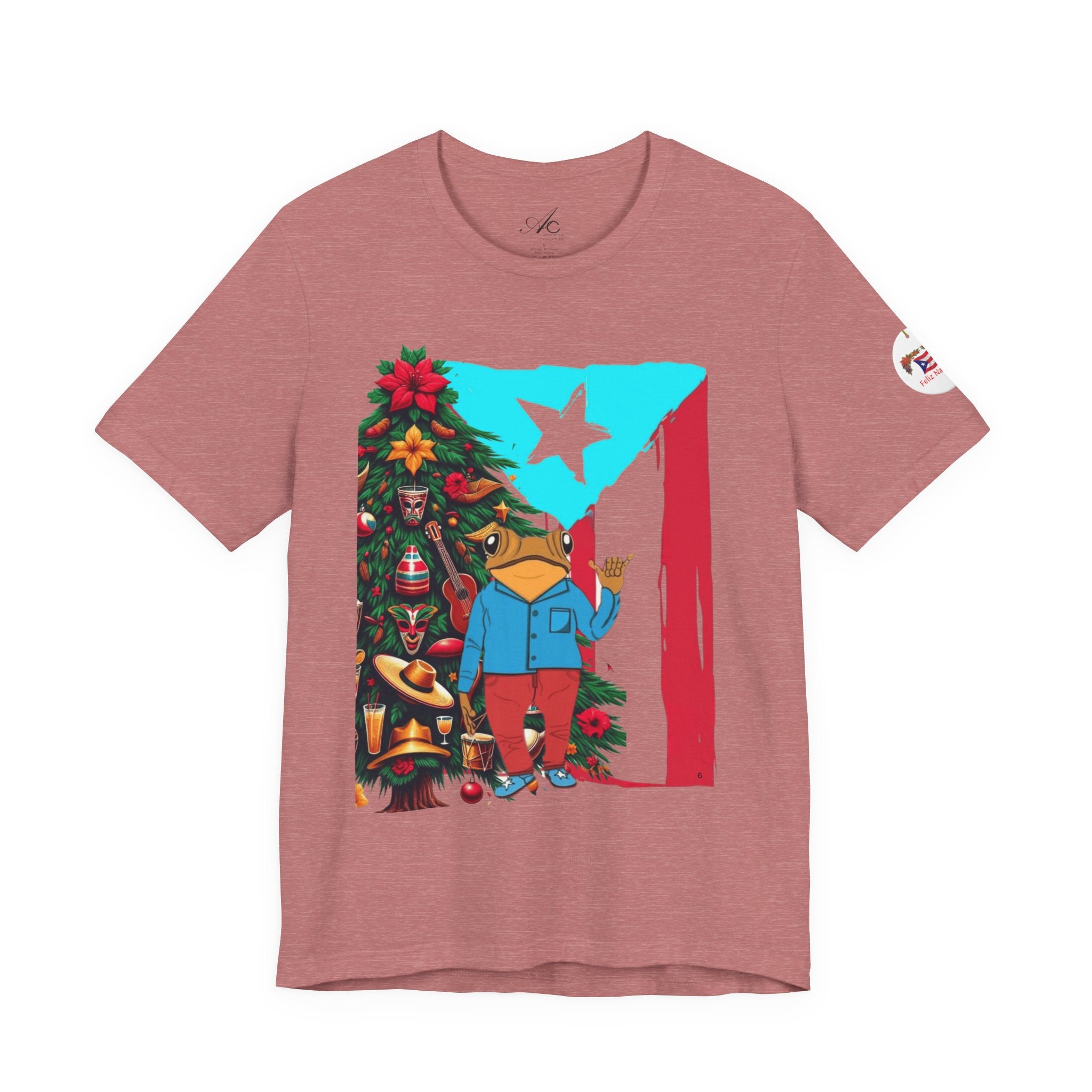 Puerto Rico Holiday T-Shirt  Coquí by Christmas Tree Graphic Puerto Rico’s Navidades
