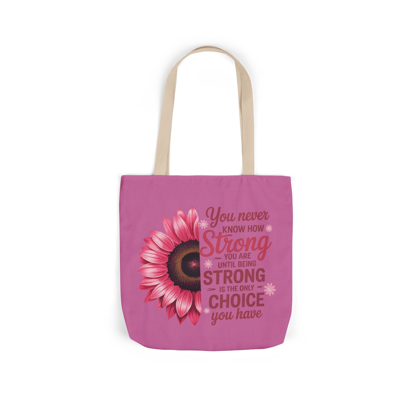Cancer Survivor Hope Collection Inspirational Canvas Tote Bag with Floral Design