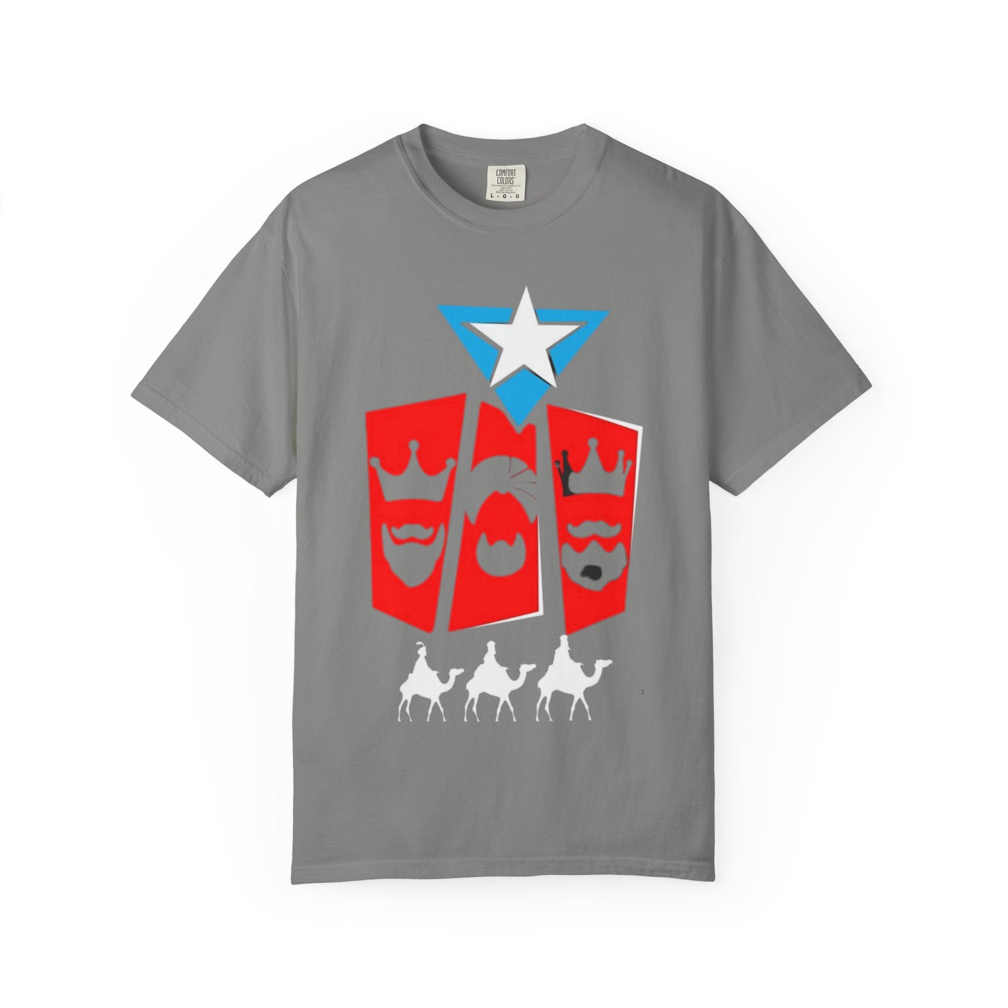 The Three Kings T-Shirt — Puerto Rican Three Kings Graphic Tee (Star & Crown Silhouettes)