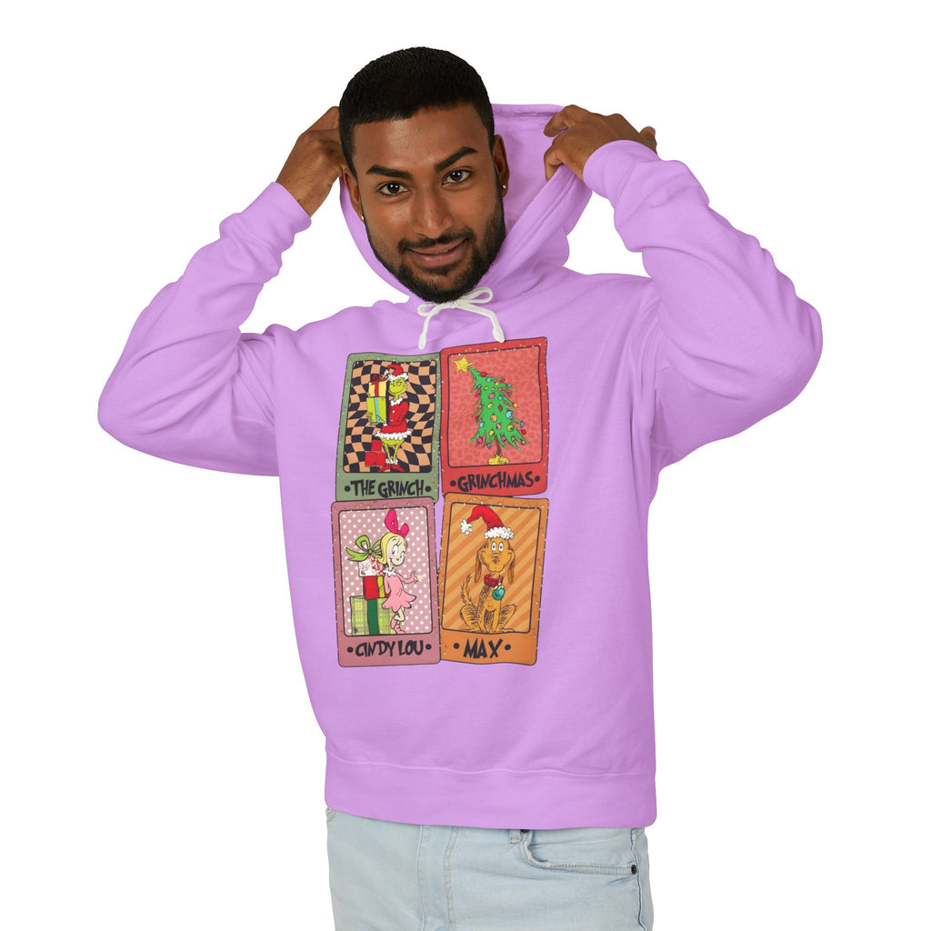 Grinchy Holiday Hoodie  'The Grinch' Christmas Cards Vintage Patch Pullover Cartoon Christmas T-shirts and Sweaters