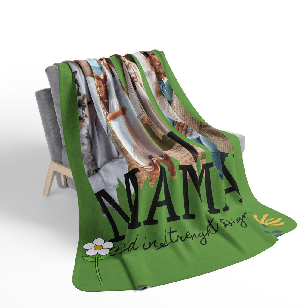 Mama Fleece Sherpa Blanket "Clothed in Strength & Dignity" Cozy Mother's Day Gift cozy all-occasion blanket!