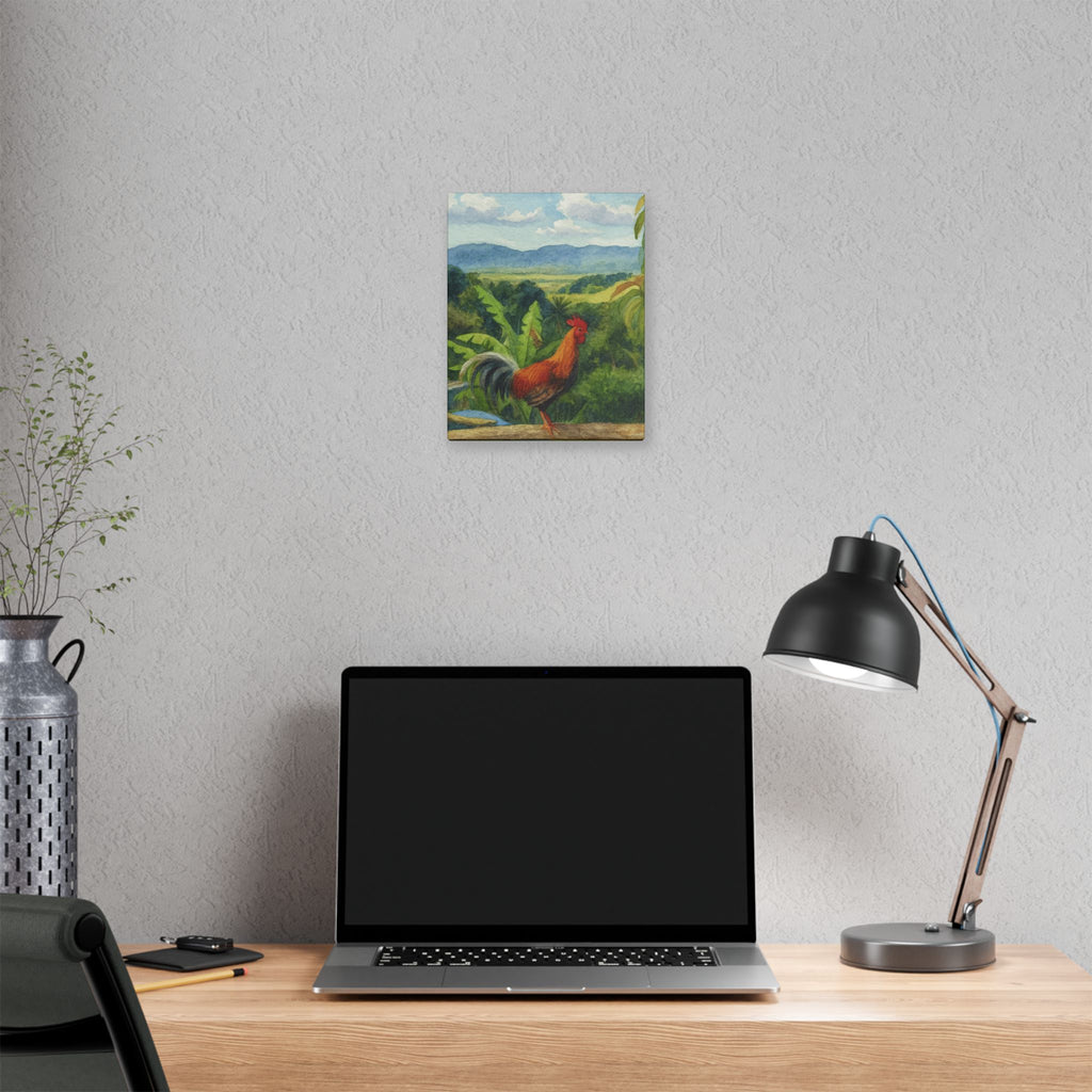 These Puerto Rico inspired Rooster Morning Landscape Canvas