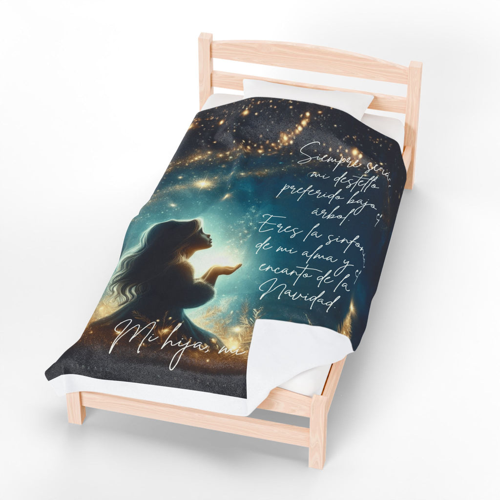 Christmas Velveteen Plush Blanket "Eres la sinfonía de mi alma" Holiday Throw
