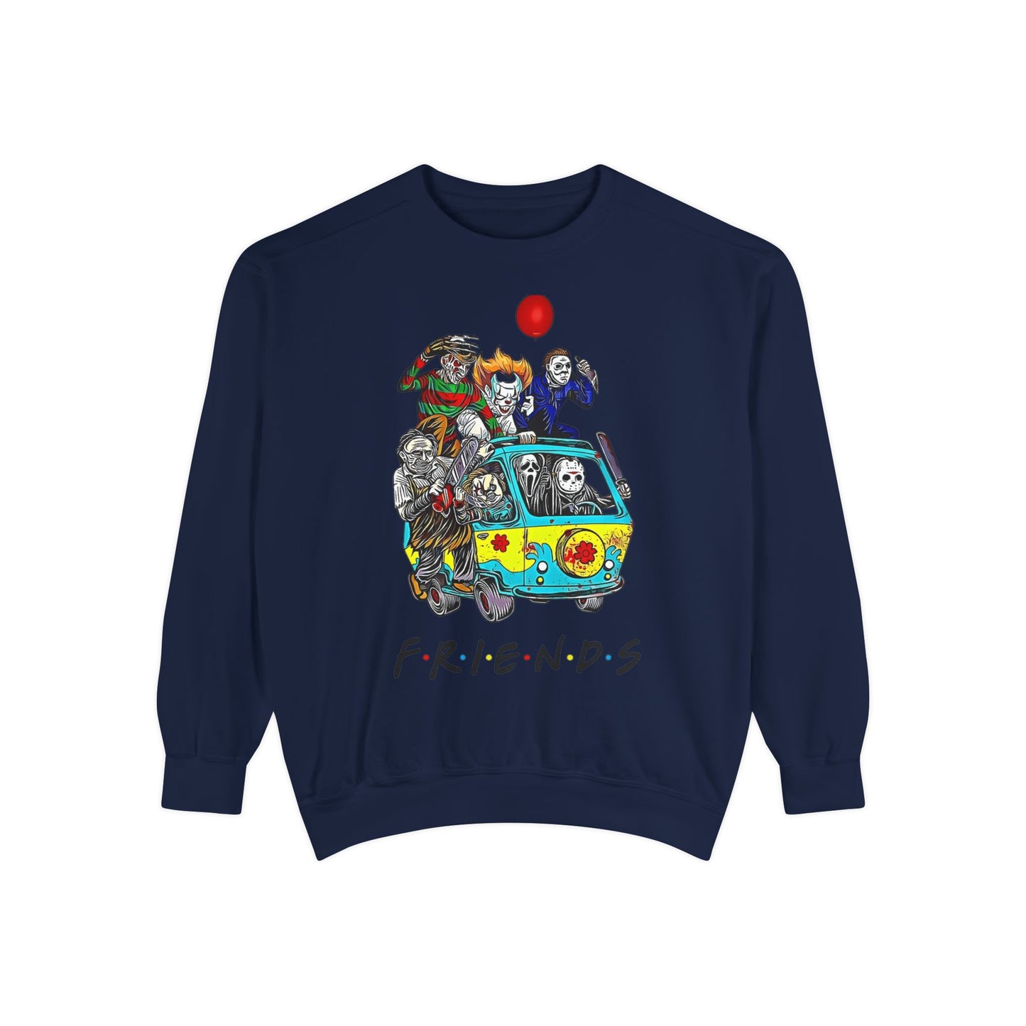 Friends-Inspired Unisex Garment-Dyed Sweatshirt, Cozy Casual Wear, Unique Graphic Sweatshirt, Perfect Gift, Everyday Style