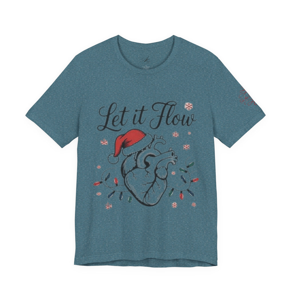 Let It Flow Heart Tee  Christmas Anatomical Heart Shirt