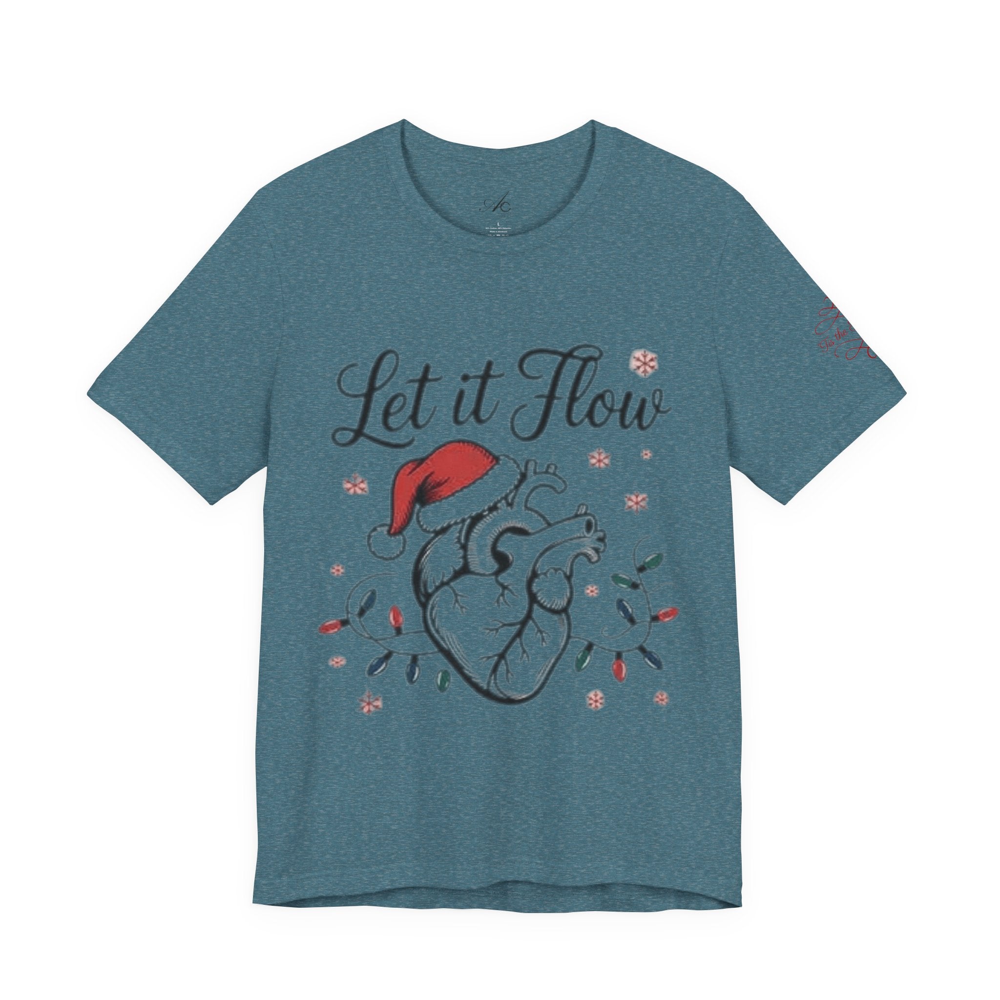 Let It Flow Heart Tee  Christmas Anatomical Heart Shirt