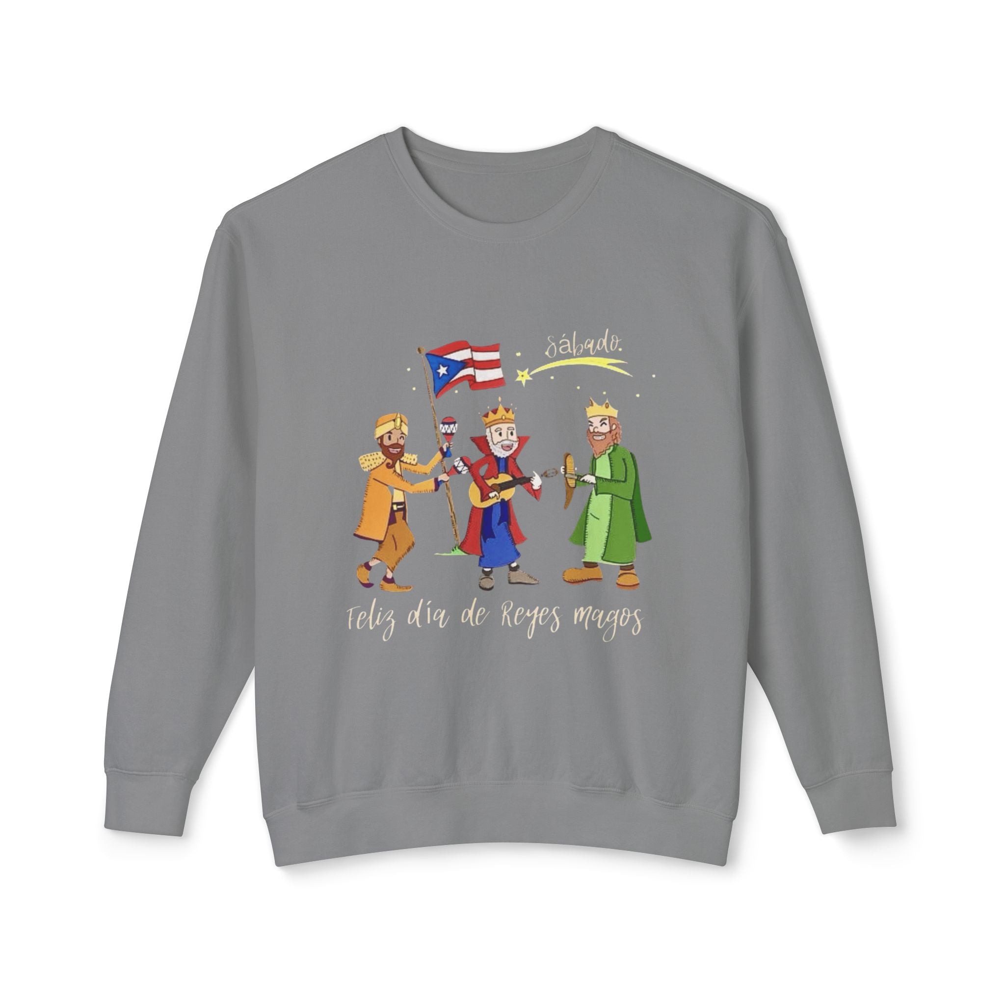 Three Kings Sweatshirt  'Feliz Día De Los Reyes Magos' Holiday Crewneck Christmas T-shirts and sweaters