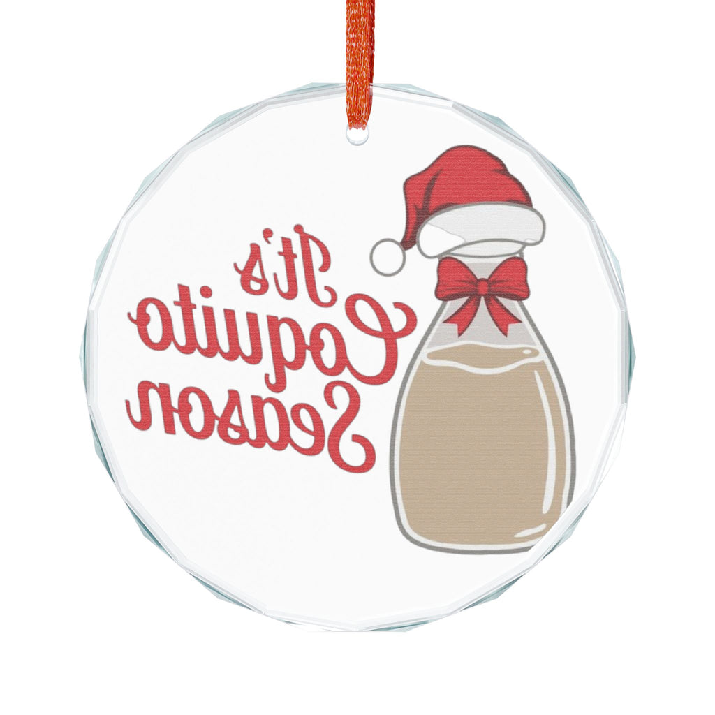 Coquito Season Crystal Glass Ornament Boricua Christmas Decoration | Island Holiday Keepsake