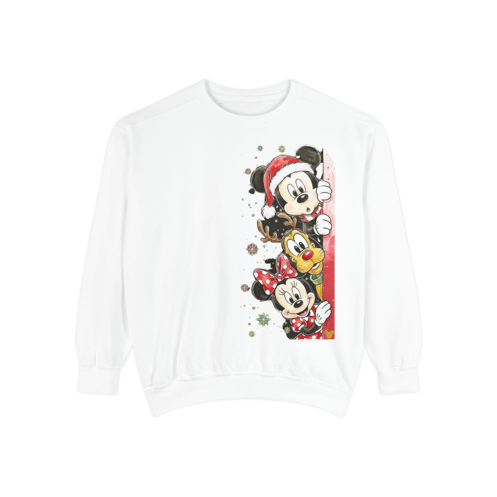 Christmas Disney Characters Sweatshirt  Mickey, Minnie & Pluto Holiday Crew Cartoon Christmas T-shirts and Sweaters