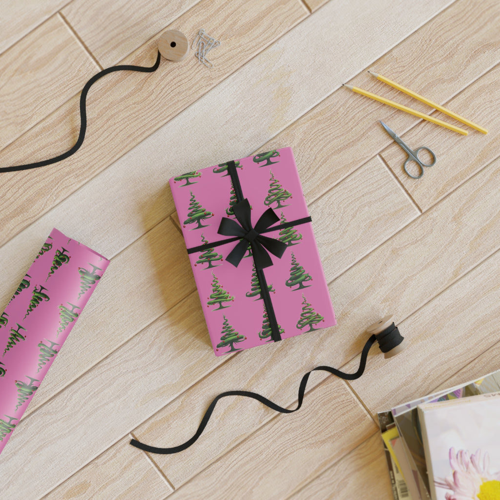 Christmas Tree Gift Wrapping Paper Roll - Festive, Colorful Design for Holiday Gift Wrapping