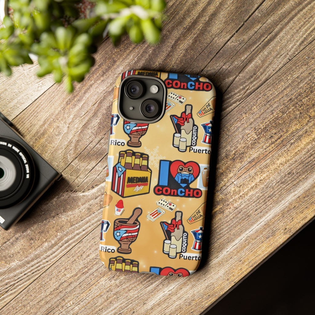 Puerto Rico Sticker Collage Tough Case  ‘I  Concho’ Pattern Phone Case