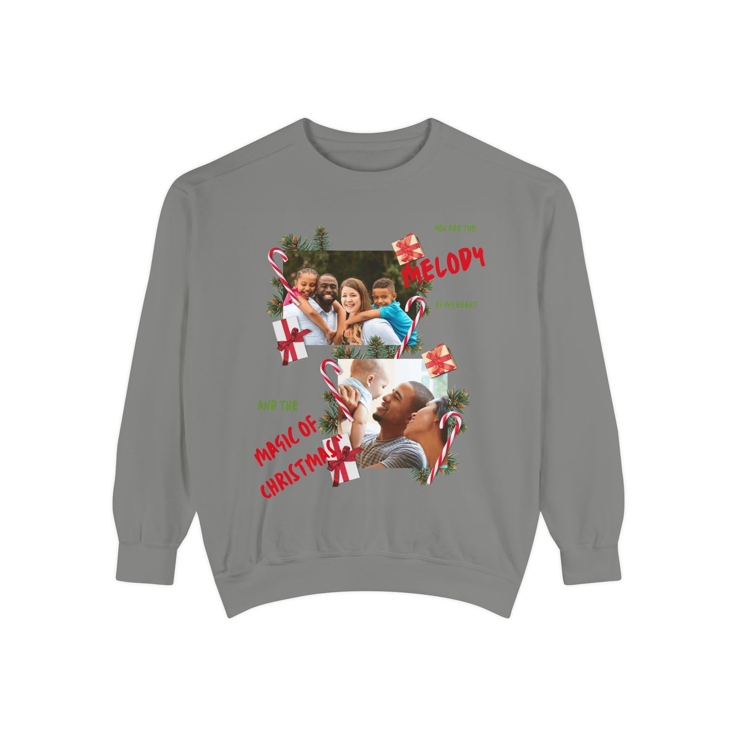 Personalized Christmas Photo Sweatshirt – “You Are the Melody” Holiday Crewneck