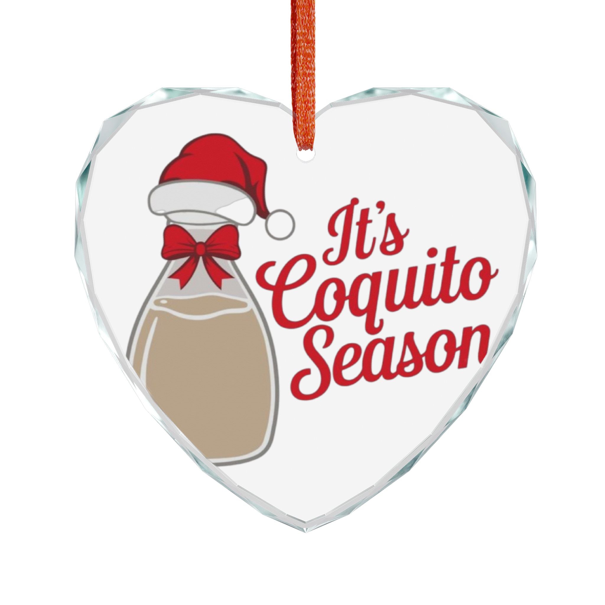 Coquito Season Crystal Glass Ornament Boricua Christmas Decoration | Island Holiday Keepsake