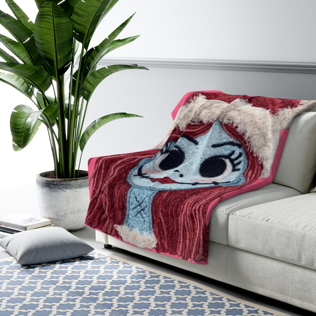 Magical Christmas Cartoon Blanket Christmas Sally Sherpa Fleece Blanket  Festive Tim Burton-Inspired Holiday Throw