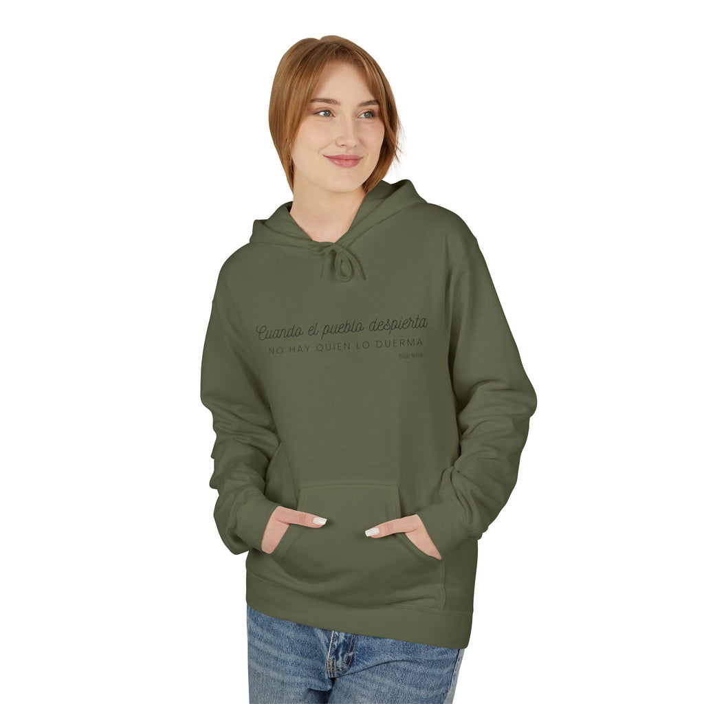 White Hoodie - "Caminas a pa'la desporta" Minimal Script Pullover