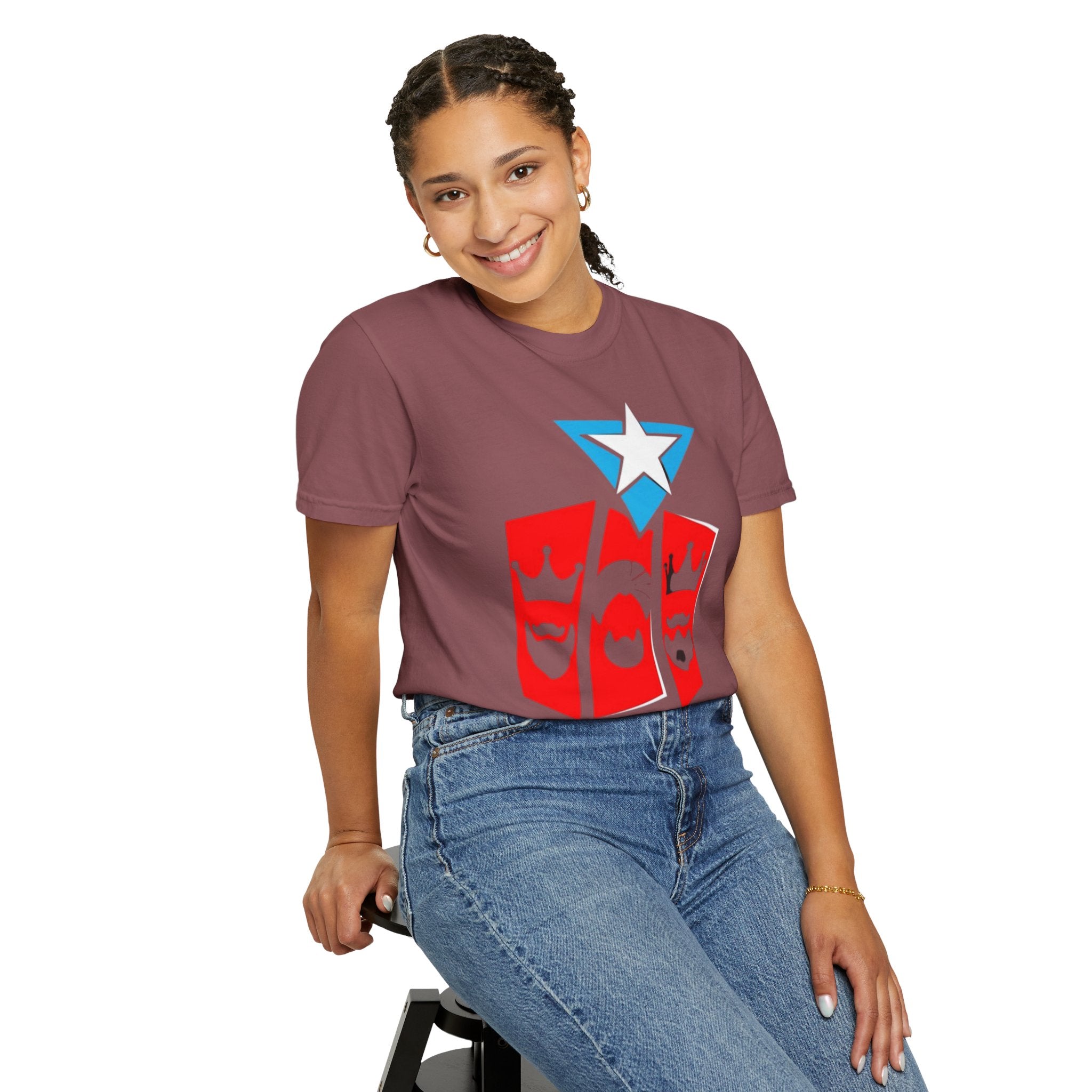 The Three Kings T-Shirt — Puerto Rican Three Kings Graphic Tee (Star & Crown Silhouettes)