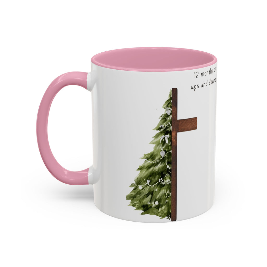 Christian Cross & Pine Tree Mug — Faith Reminder Coffee Cup (11oz/15oz)