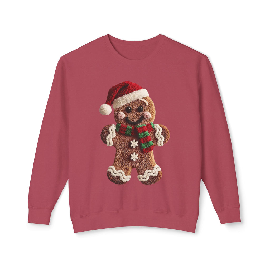 Gingerbread Cookie Christmas Sweatshirt – Cute Santa Hat & Scarf Holiday Crewneck