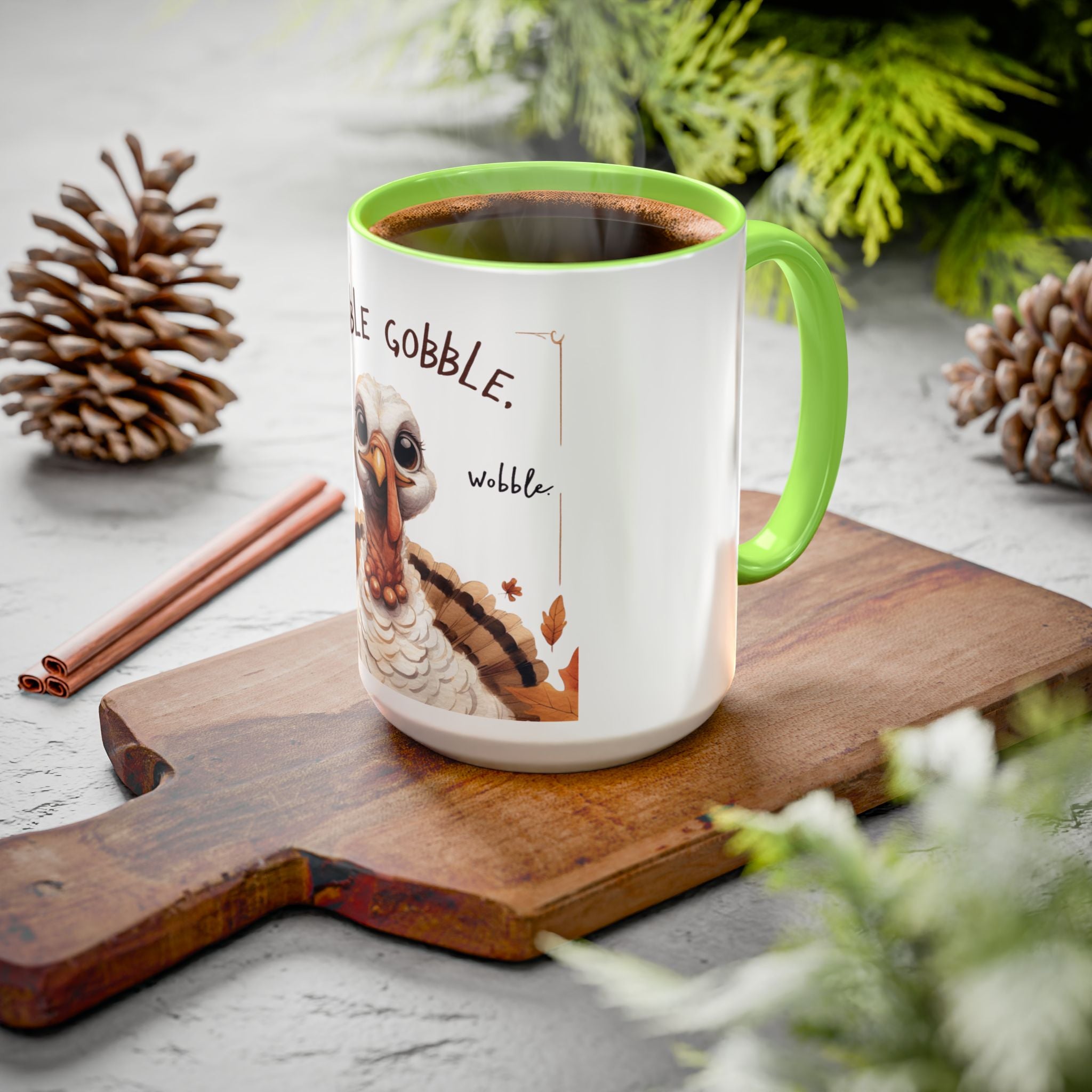 Mix cozy, aesthetic, and autumn-inspired sayings 🍁 Whimsical Thanksgiving Mug - Gobble Gobble Design