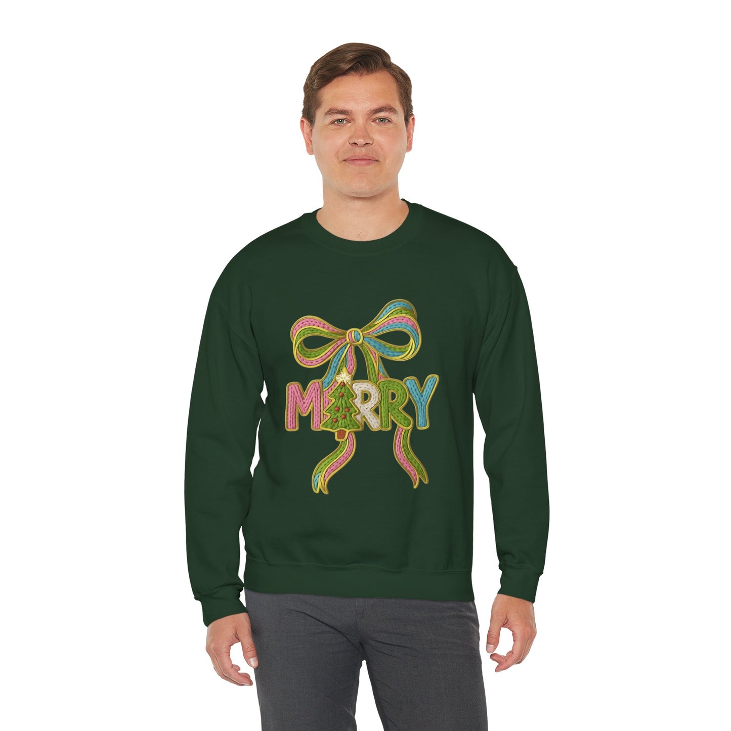Festive Holiday Designs and Quotes Candy Christmas Tree Sweatshirt — Holiday Candyland Crewneck
