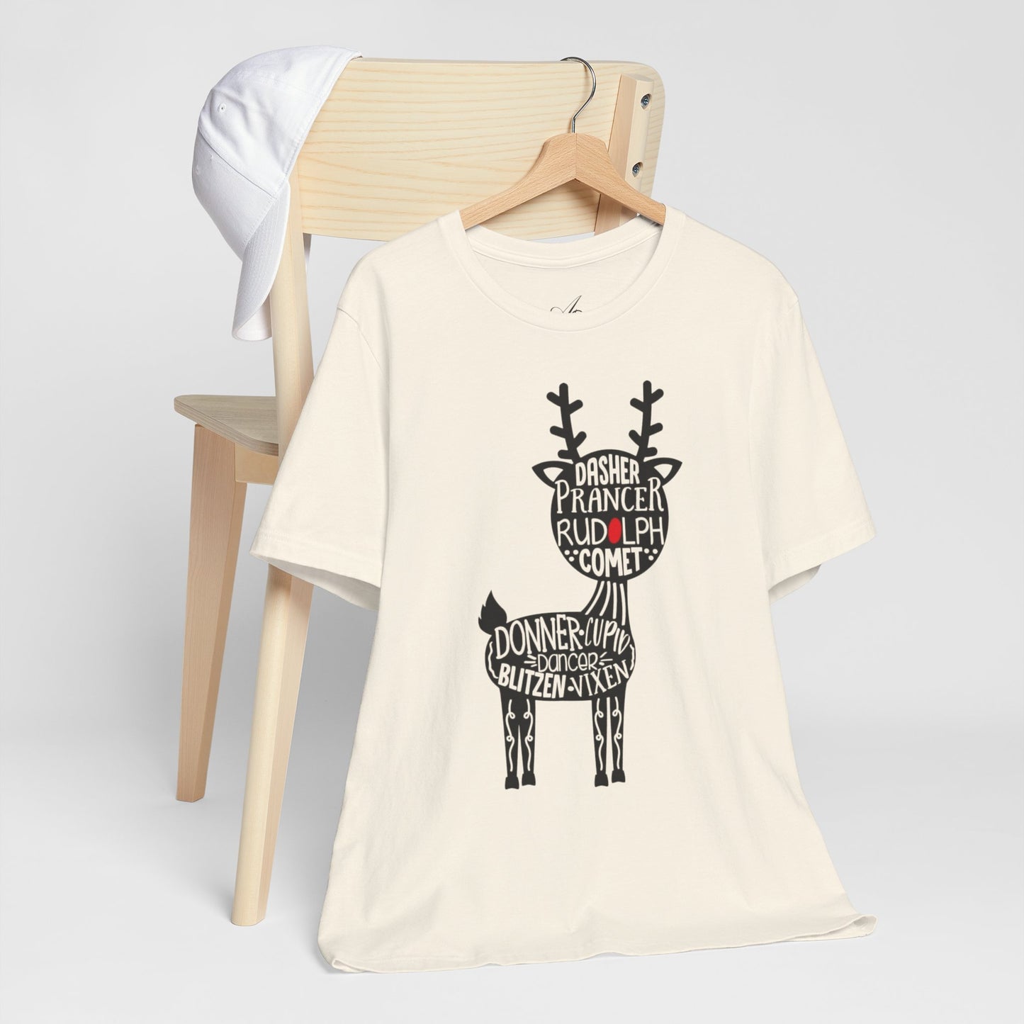 Christmas Reindeer Graphic Tee - Unisex Jersey Short Sleeve Shirt