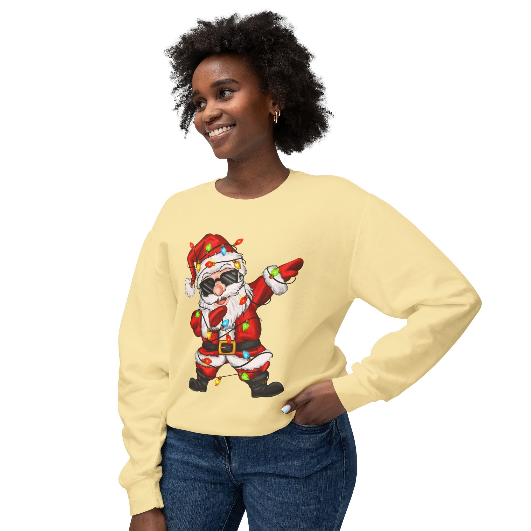 Funny Christmas tee Dabbing Santa Crewneck Sweatshirt  Funny Christmas Holiday Pullover