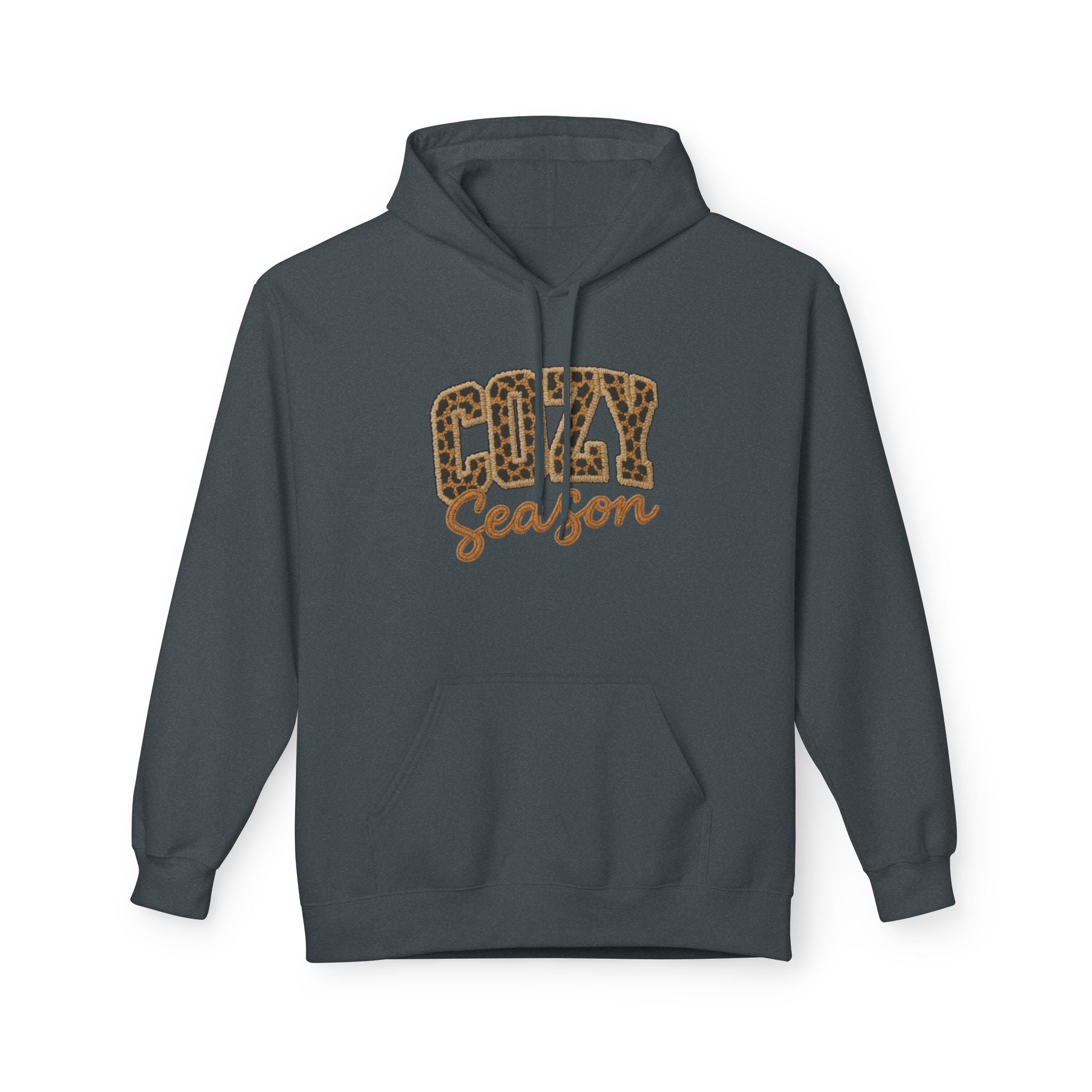Cozy Season Leopard Hoodie — Fall Winter Graphic Pullover