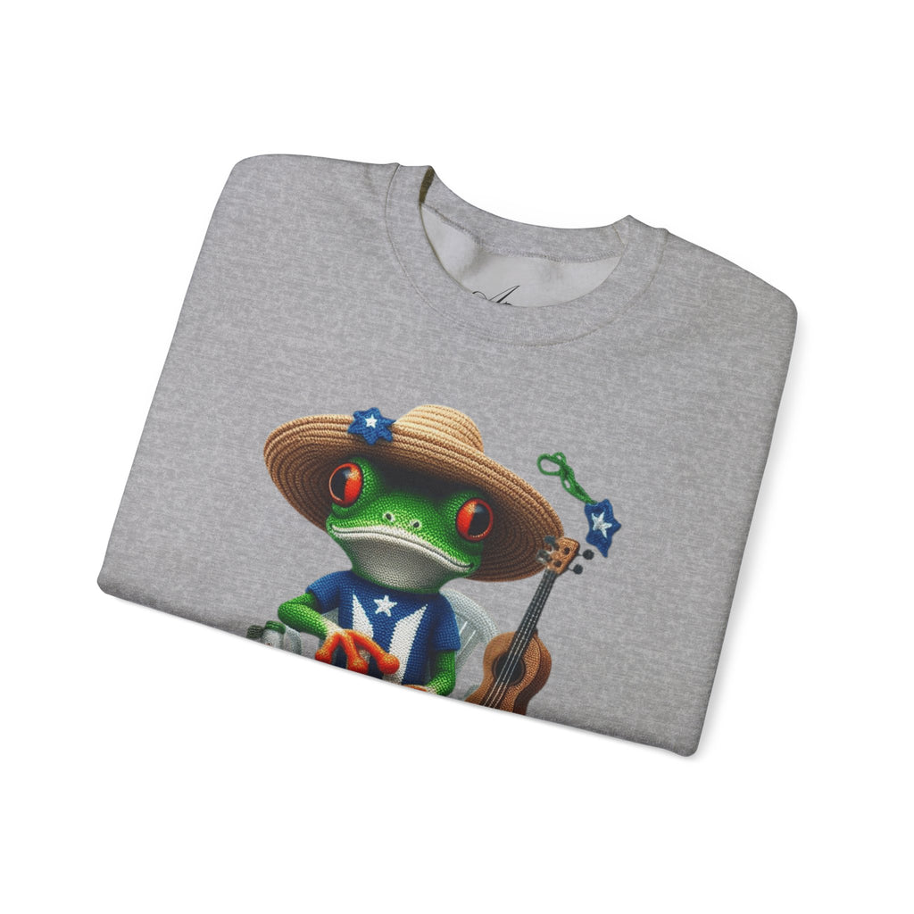 Frog Coqui Crewneck Sweatshirt – Coquito y Medalla Puerto Rican Vibes