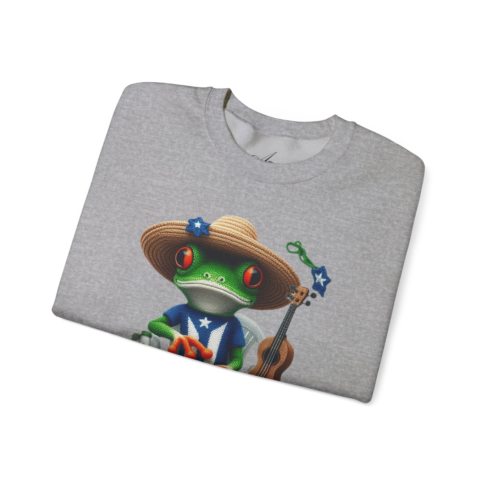 Frog Coqui Crewneck Sweatshirt – Coquito y Medalla Puerto Rican Vibes