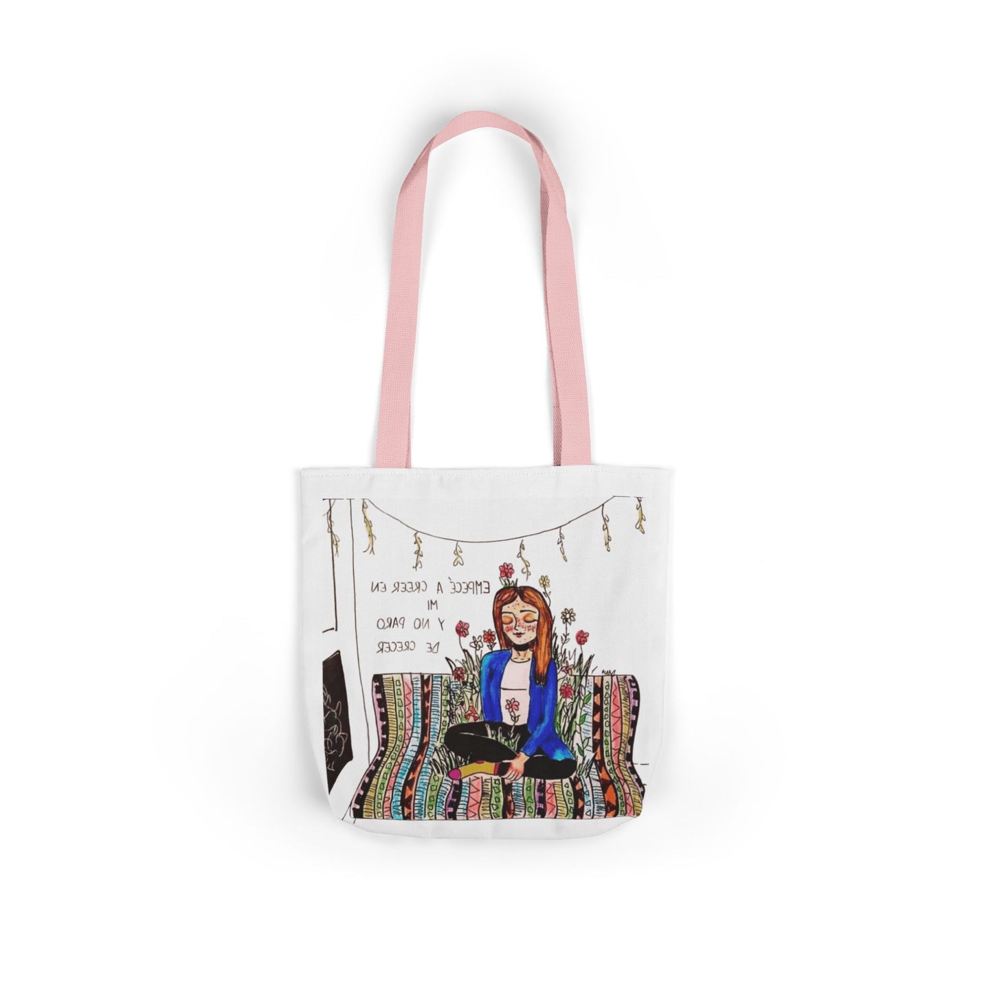 Lleva inspiración contigo a donde vayas Bohemian Style Canvas Tote Bag, Inspirational Art, Ideal for Gifts, Eco-Friendly Shopping, Beach Days, Travel Adventures